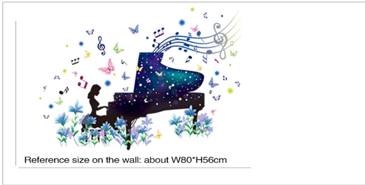 Adesivo murale || Albero, Musica || Fiori e farfalle ||