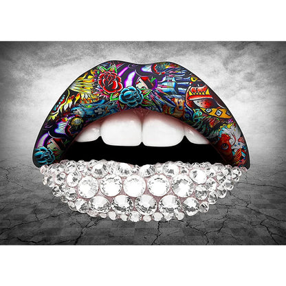 Graffiti Art Victory Cheer Encouraging Gestures and Lips Canvas Art Paintings Poster Print Wall Art Picture for Home Decoration