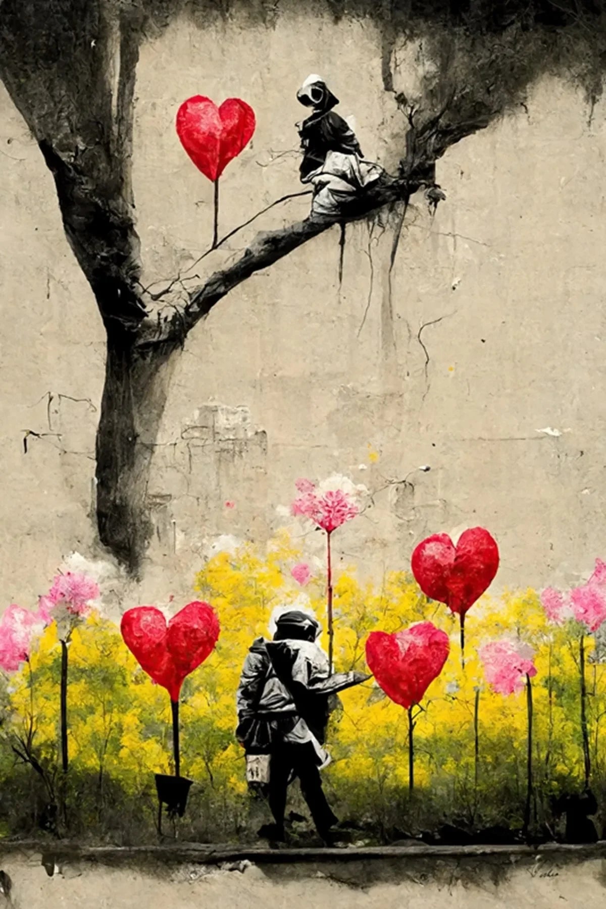 Banksy Boy Girl with Balloon on Canvas Posters and Prints Pop Street Graffiti Wall Art Painting for Living Room Home Decor