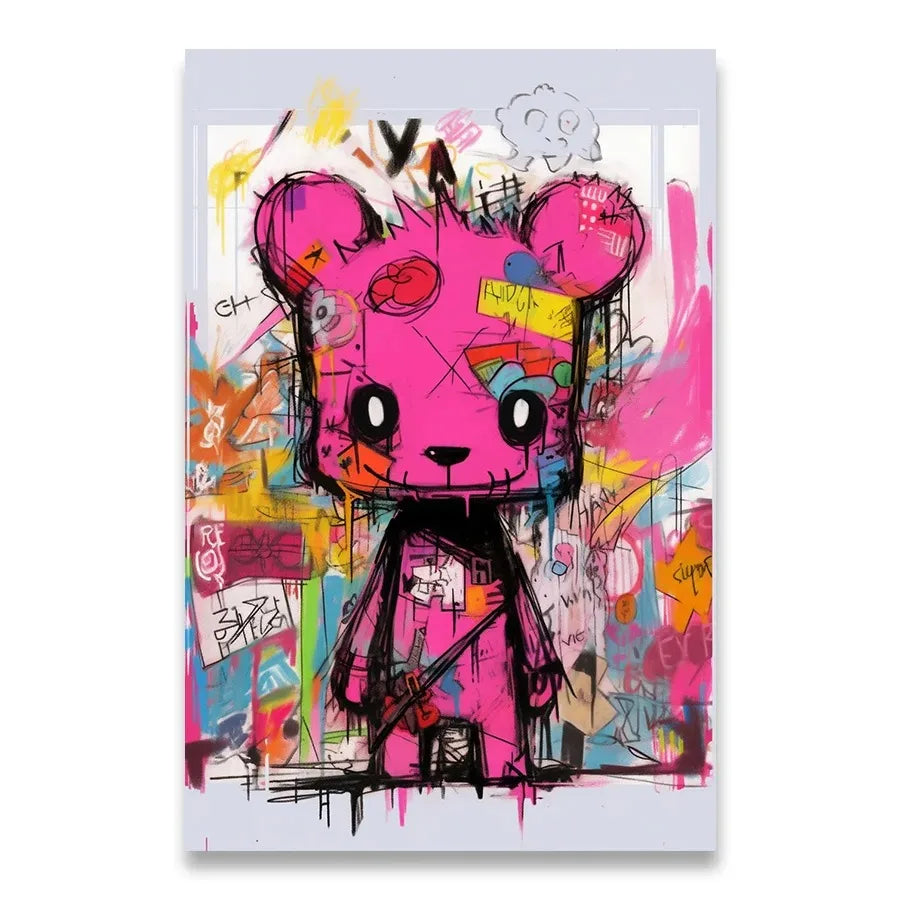 Animation Room Decor Animals Decoration Wall Art Coloured Home Decorations Canvas Painting Graffiti Cartoon Painted Decororation