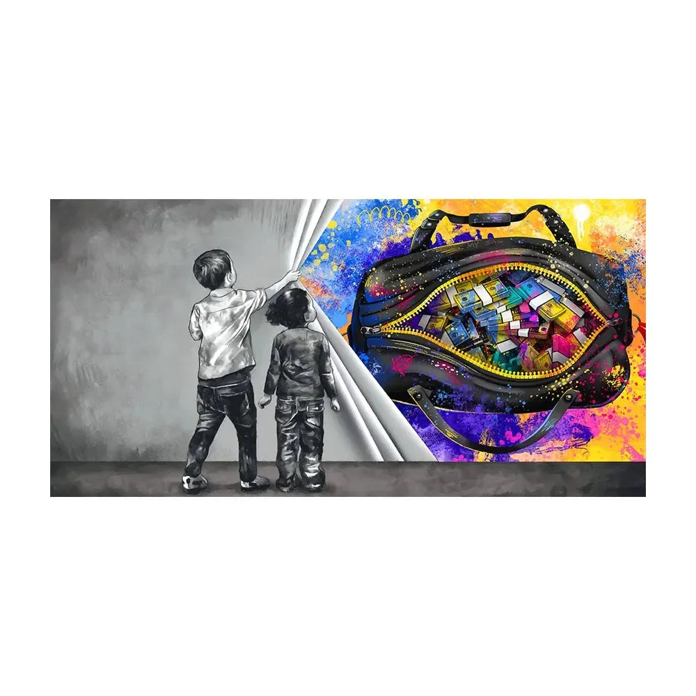 Child Graffiti Art Cover Love Posters Abstract Street Art Canvas Painting Wall Art Pictures Artworks for Living Room Home Decor