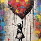 Banksy Boy Girl with Balloon on Canvas Posters and Prints Pop Street Graffiti Wall Art Painting for Living Room Home Decor