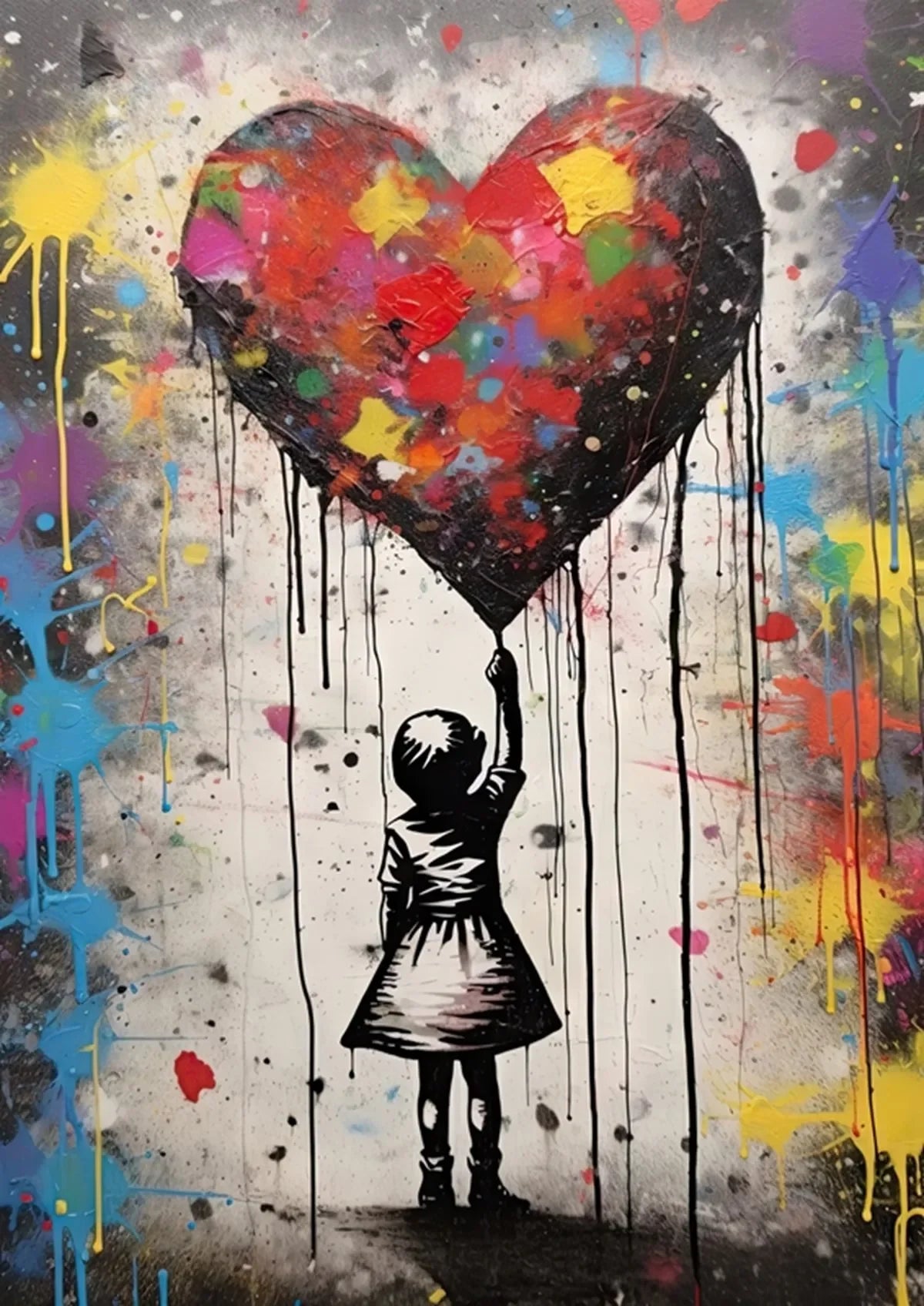 Banksy Boy Girl with Balloon on Canvas Posters and Prints Pop Street Graffiti Wall Art Painting for Living Room Home Decor