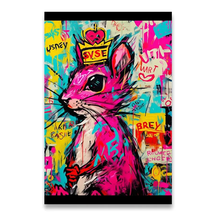 Animation Room Decor Animals Decoration Wall Art Coloured Home Decorations Canvas Painting Graffiti Cartoon Painted Decororation