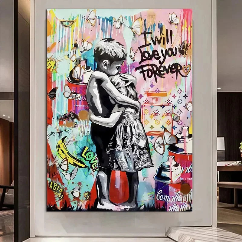 Classic Abstract Wall Art Street Graffiti Pop Banksy HD Canvas Print Poster Home Living Room Bedroom Decorative Painting