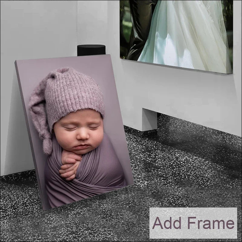 Custom Personal Photo Canvas Painting Tape Frame Poster Custom Birthday Gift Art Photo Pet Wedding Photo Business Logo Picture