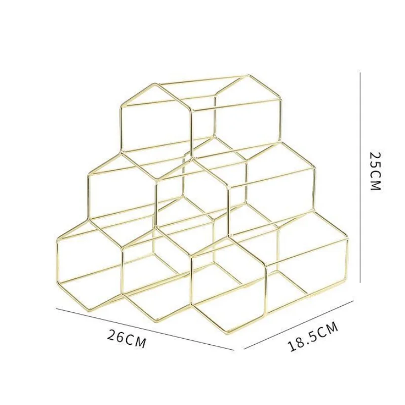 Portabottiglie per Vino a Nido d'Ape, Portabottiglie Decorazione per la casa, Portabottiglie in Metallo Dorato o Nero ||  Scaffale, Struttura Semplice per Vino da Soggiorno da Cucina, Nero