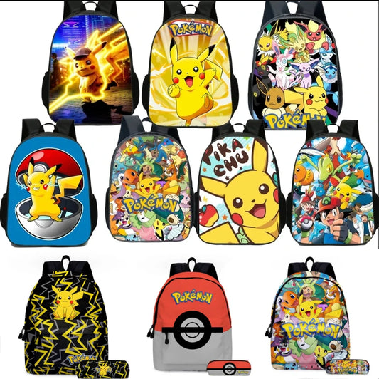 Pokemon || Borsa zaino da scuola per bambini || zaino  Pikachu || Borsa da viaggio per studenti di grande capacità