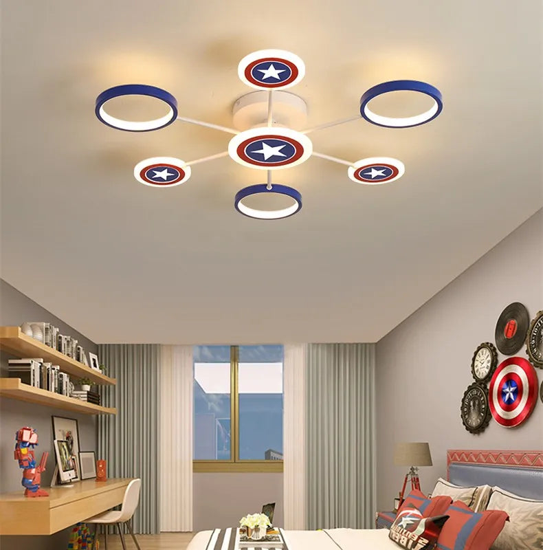 lampada soffitto || plafoniera avengers || Lampadario per ragazzi cartoon