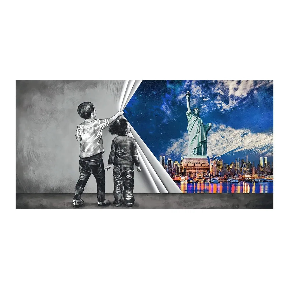 Child Graffiti Art Cover Love Posters Abstract Street Art Canvas Painting Wall Art Pictures Artworks for Living Room Home Decor