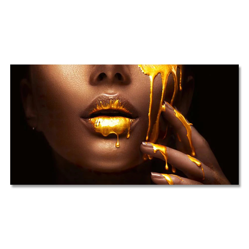 Fashion Luxury Wall Art Poster Woman Lips High End Pop Mural Modern Home Living Room Decoration Canvas Painting Pictures Prints