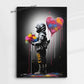 Banksy Modern Abstract Canvas Painting Print Graffiti Heart Wall Art Poster and Picture for Home Office Room Decor Unframed