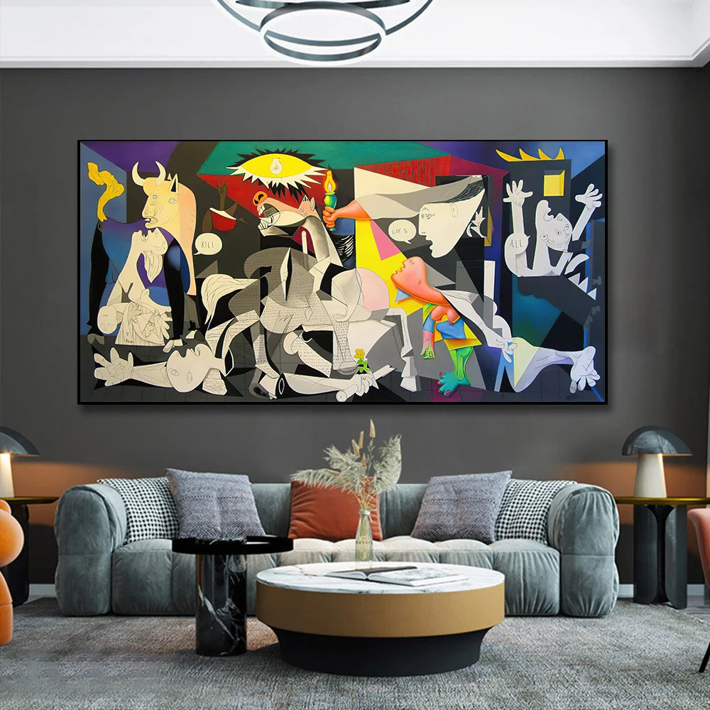 Picasso Famous Painting Guernica Canvas Wall Art Abstract Posters and Prints Wall Pictures For Living Room Home Decoration