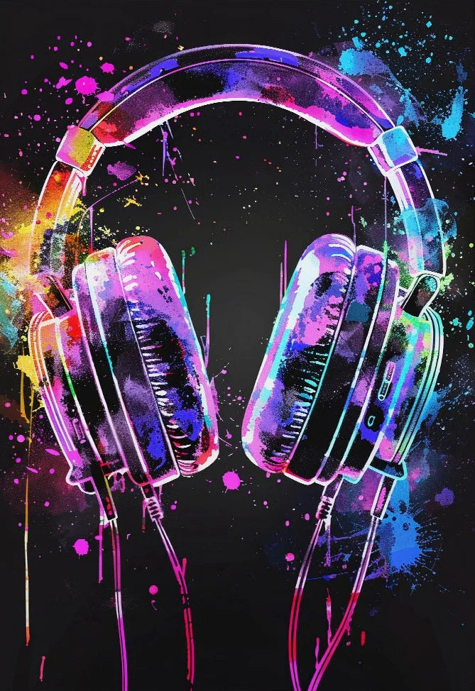 Watercolor Neon Video Game Posters XBOX Prints GamePad Headset Canvas Painting Gaming Wall Art Boys Gamer Room Home Decor