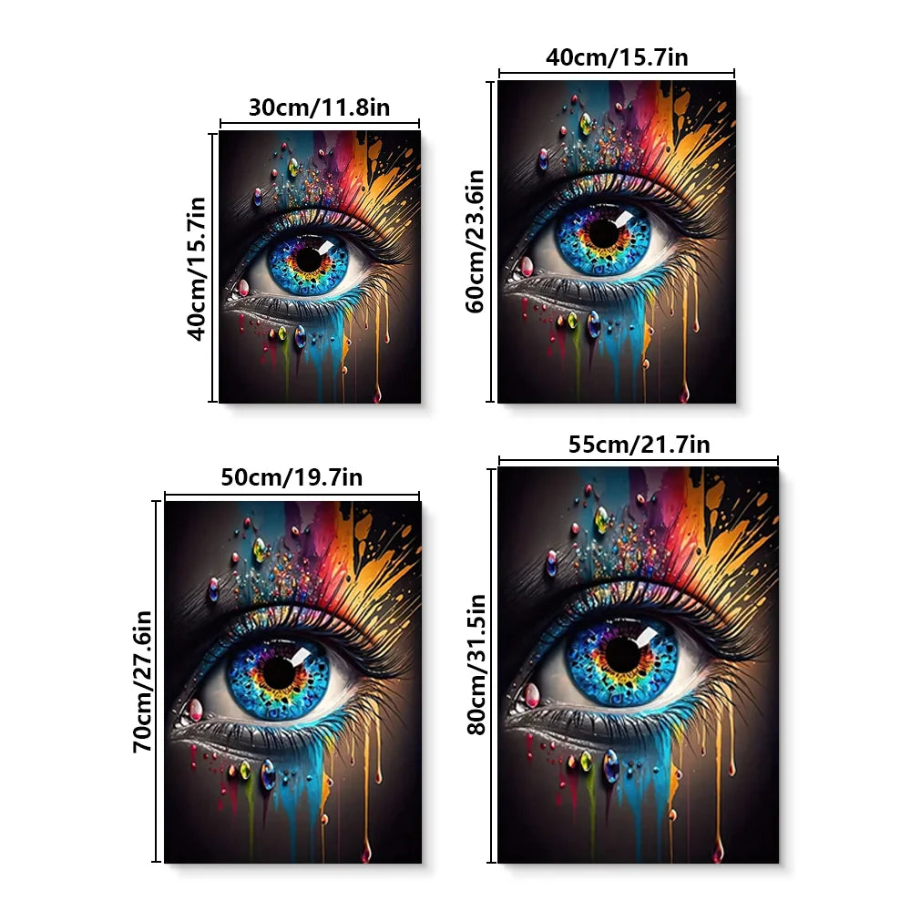 Classic Abstract Wall Art , Eye Features Mural, HD Canvas Print Poster for Home Living Room Bedroom Office Decoration