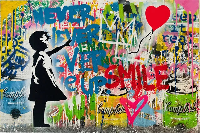 Quadro Banksy Street Art – Sneakers e Bambina con Palloncino – Stampa Pop Art su Tela Moderna