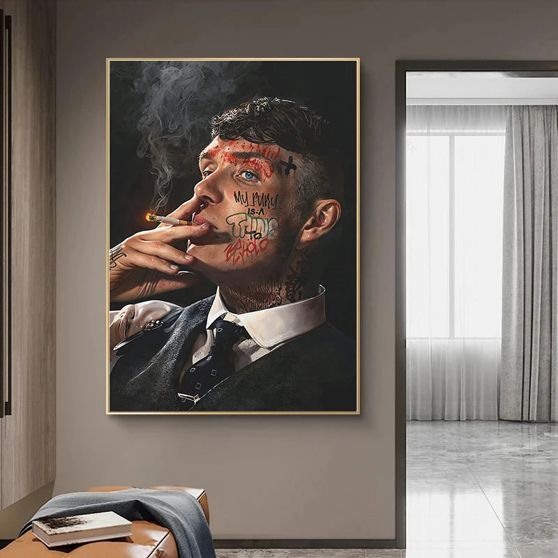 Gangster Legends Arthur Thomas Shelby Portrait Mafia Figure Poster Canvas Painting Wall Art Picture Living Room Home Decoration