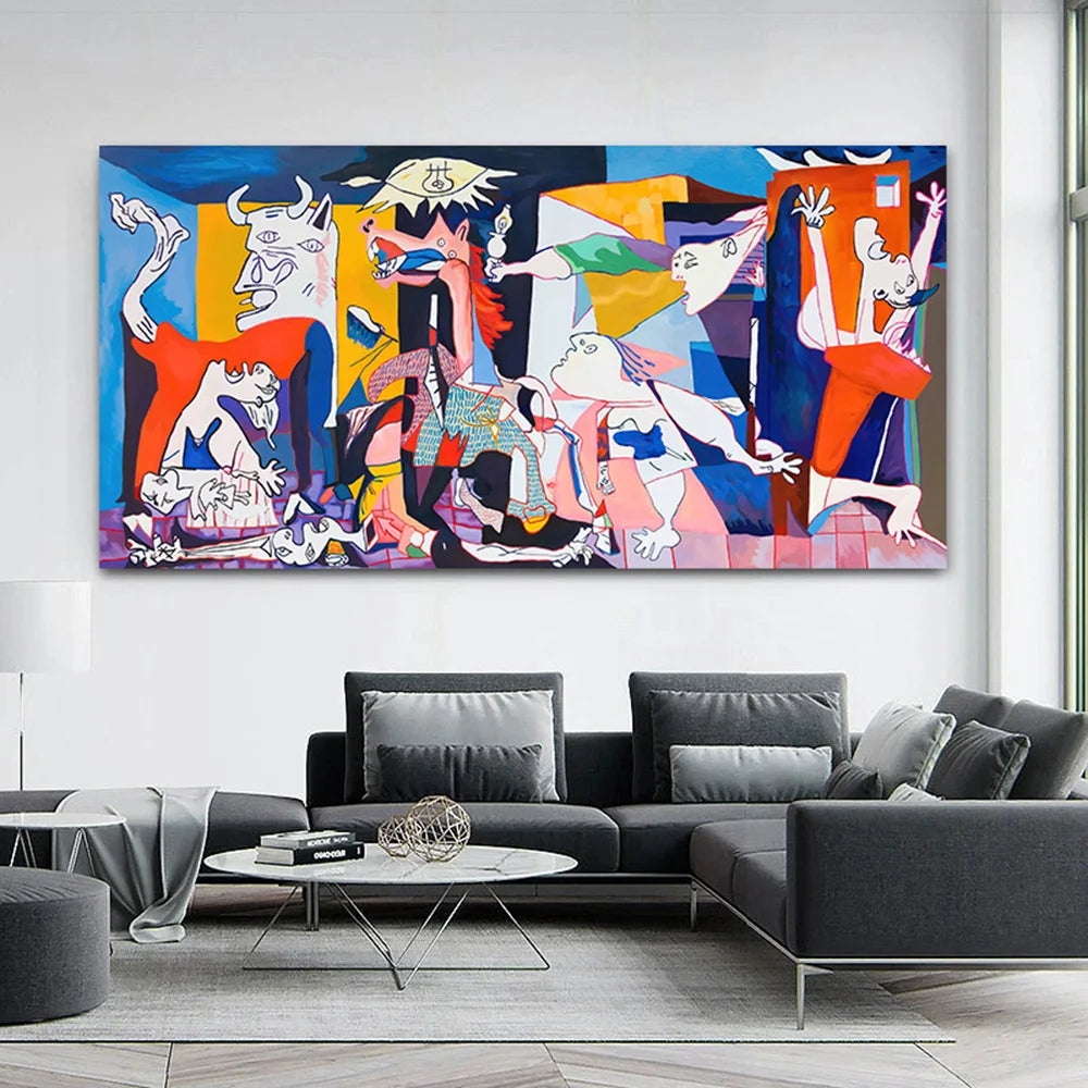 Picasso Famous Painting Guernica Canvas Wall Art Abstract Posters and Prints Wall Pictures For Living Room Home Decoration