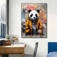 Banksy Pop Street Graffiti Wall Art Animal Canvas Posters and Prints Panda Dog Raccoon Painting for Living Room Decor Picture