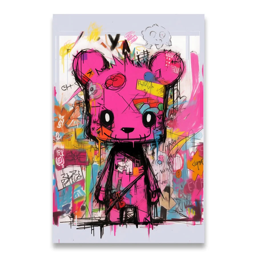 Animation Room Decor Animals Decoration Wall Art Coloured Home Decorations Canvas Painting Graffiti Cartoon Painted Decororation