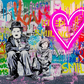 Quadro Banksy Street Art – Sneakers e Bambina con Palloncino – Stampa Pop Art su Tela Moderna