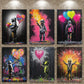 Banksy Modern Abstract Canvas Painting Print Graffiti Heart Wall Art Poster and Picture for Home Office Room Decor Unframed