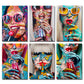 Modern Pop Graffiti Abstract Wall Art Cool Girls Eating Lollipops Sexy Women HD Oil On Canvas Posters And Prints Home Decor Gift