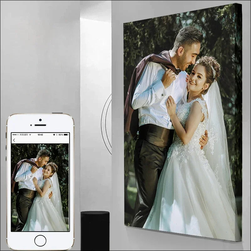 Custom Personal Photo Canvas Painting Tape Frame Poster Custom Birthday Gift Art Photo Pet Wedding Photo Business Logo Picture