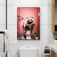 Chimpanzee Elephant Panda Animal Posters Print Funny Art Wall Picture Canvas Painting for Bathroom Toilet Room Home Decor Gift