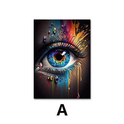 Classic Abstract Wall Art , Eye Features Mural, HD Canvas Print Poster for Home Living Room Bedroom Office Decoration