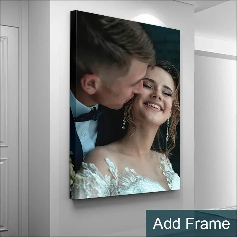 Custom Personal Photo Canvas Painting Tape Frame Poster Custom Birthday Gift Art Photo Pet Wedding Photo Business Logo Picture