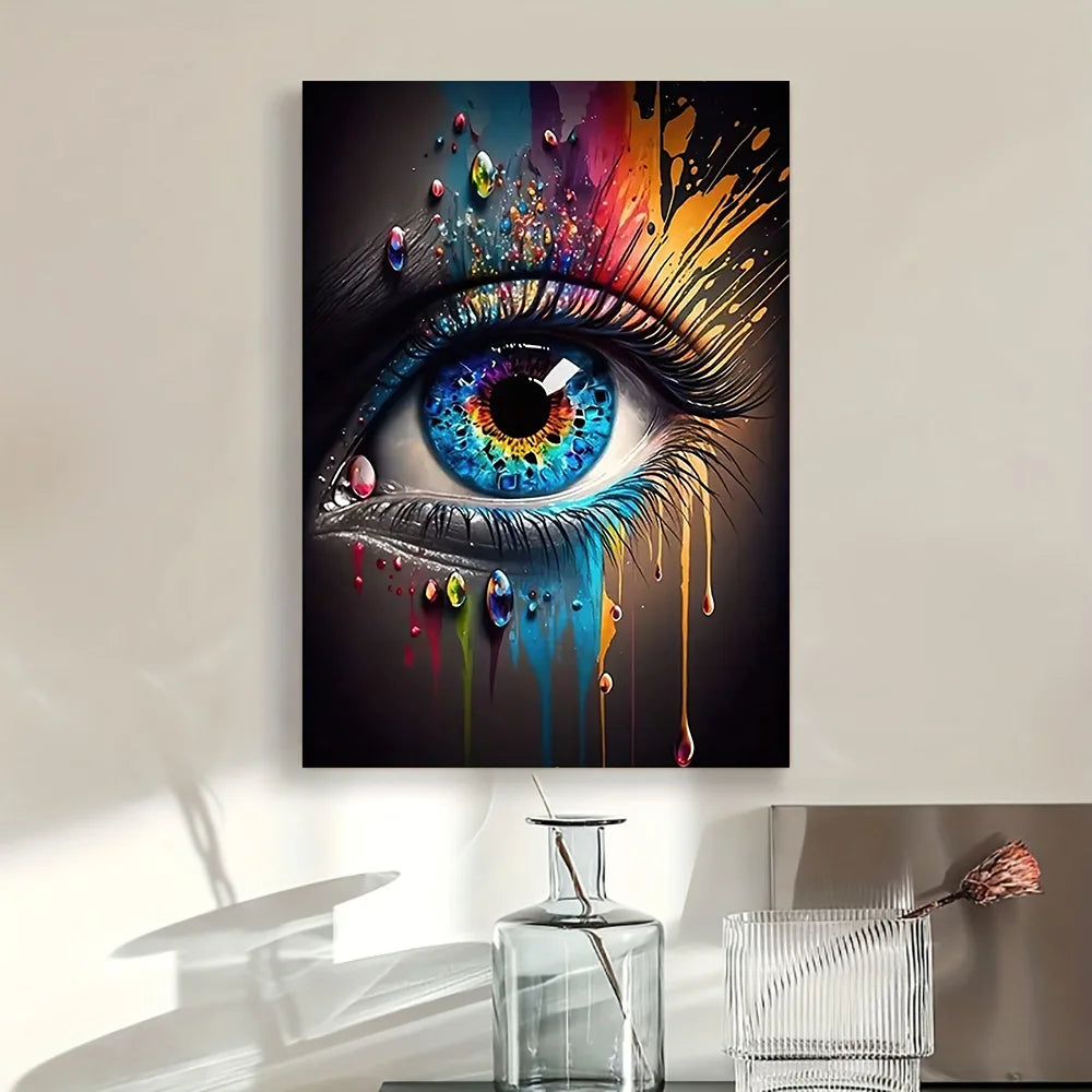 Classic Abstract Wall Art , Eye Features Mural, HD Canvas Print Poster for Home Living Room Bedroom Office Decoration