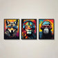 Cool Gaming Posters Animal with Headphones Wall Art Prints Canvas Paintings Boys Bedroom Teen Room Decor Decorative Pictures