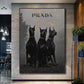 Quadro su Tela Doberman con Pistola – Stile Luxury Animal Pop Art per Arredo Moderno