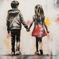 Banksy Boy Girl with Balloon on Canvas Posters and Prints Pop Street Graffiti Wall Art Painting for Living Room Home Decor