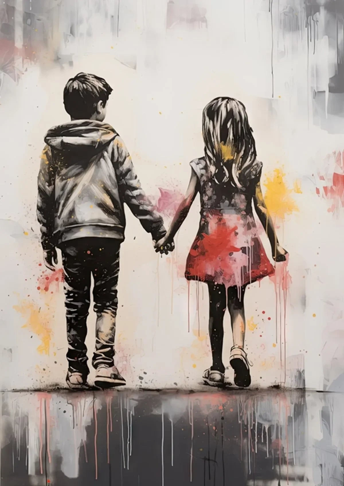 Banksy Boy Girl with Balloon on Canvas Posters and Prints Pop Street Graffiti Wall Art Painting for Living Room Home Decor