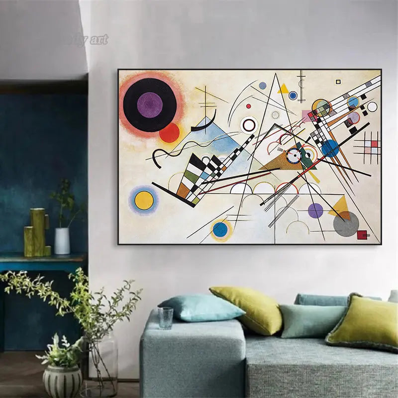 Wassily Kandinsky Abstract Art Canvas Painting Colorful Geometric Line Poster and Prints Minimalism Wall Art Pictures Home Decor