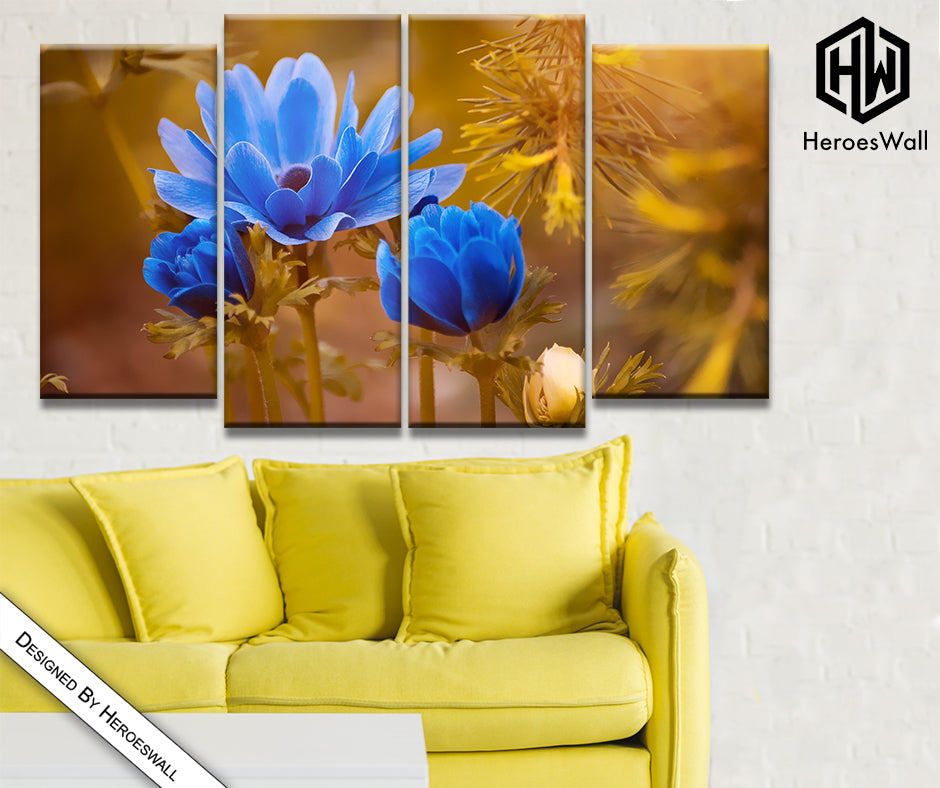 Impressions sur toile || Cadre || Fleurs bleues || Tableaux d'orchidées