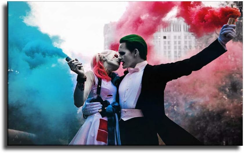 quadro Harley Quinn e Joker bacio