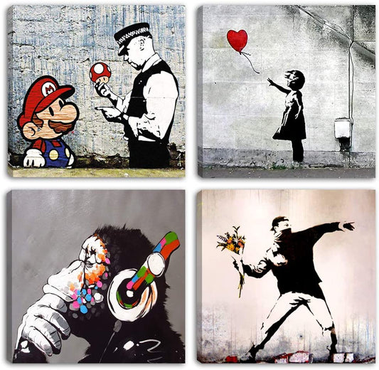 Tableaux Modernes || Impressions sur toile || Carrés de Banksy