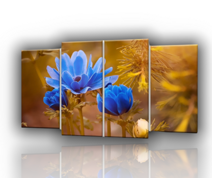 💙 Quadro Fiori Blu – Eleganza Floreale per Arredi Moderni e Raffinati