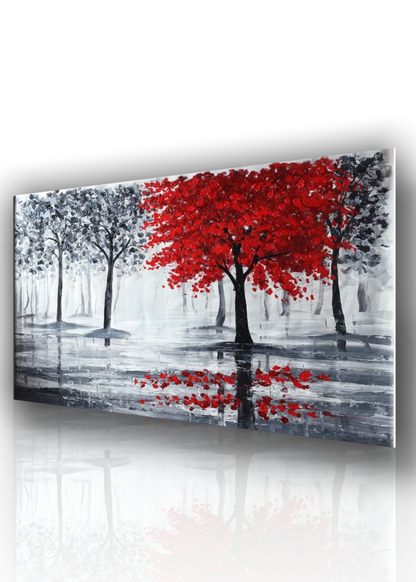 🌅 Quadro Moderno Paesaggio Astratto Fantasy – Tela 70x50 cm con Cornice