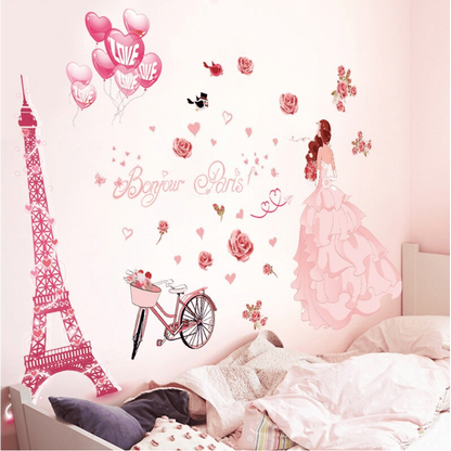Adesivo murale per Bambini || Principessa || Parigi