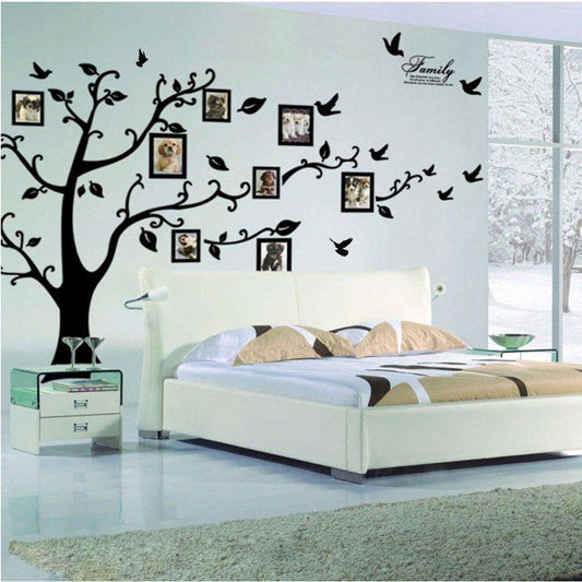 Sticker mural || Arbre avec photo || Fleurs