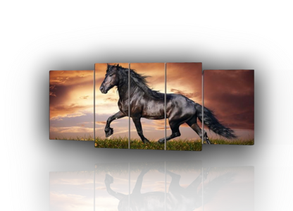 🐎 Quadro Cavallo Frisone – Eleganza Animale su Tela Moderna
