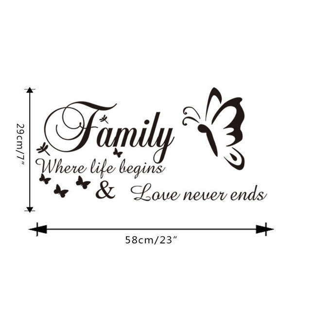 Wandtattoo || Geschrieben || Familie