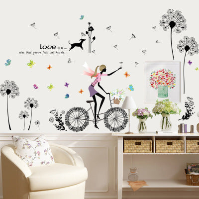 Sticker mural || Arbre, fleurs, papillons || tête de douche