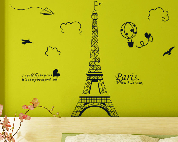 Adesivi murali rimovibili. Adesivi 3D da parete, WALL STICKERS per bambini per camera per soggiorno per sala da pranzo. Tour eiffel, Parigi,  Paris