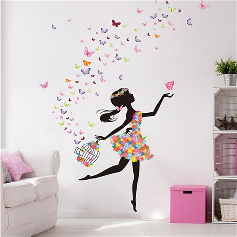 Adesivi murali rimovibili. Adesivi 3D da parete, WALL STICKERS per bambini per camera per soggiorno per sala da pranzo. adesivo murale rimovibile principessa