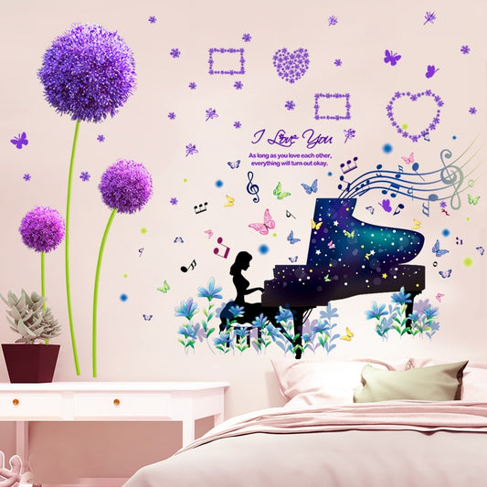 Sticker mural || Fleurs avec photo || Musique || Princesse